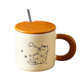 Playful Cat Mug with Spoon 2