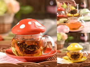 Charming Mushroom Tea Set with Glass Infuser