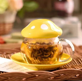 Charming Mushroom Tea Set with Glass Infuser