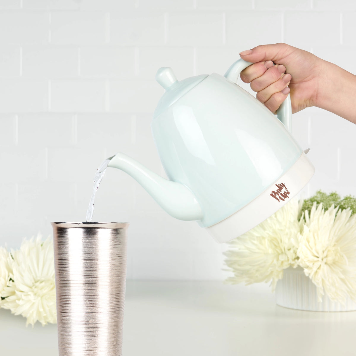 Noelle™ Ceramic Electric Gooseneck Tea Kettle - 50oz - Mint