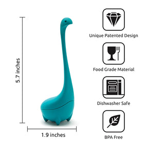 Baby Nessie Tea Infuser (Turquoise) for Hot or Iced Tea - Silicone