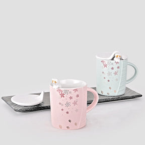 Cat Blanket Mug with Spoon and Ceramic Lid