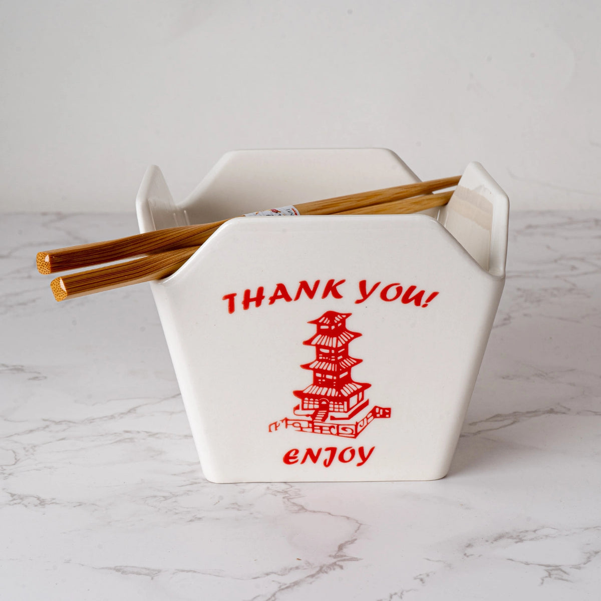 Takeout Box Serving Bowl with Chopsticks