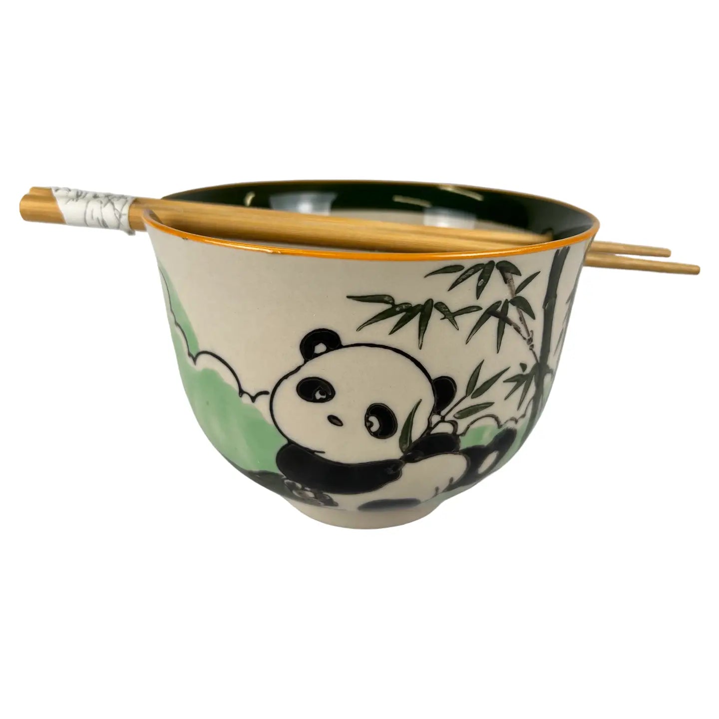 Playful Panda 18oz Bowl with Chopsticks Set