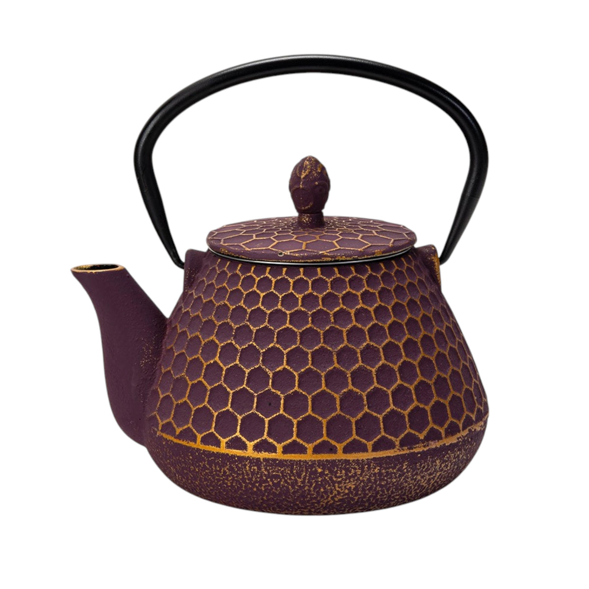 Purple Honeycomb 32 oz Cast Iron Tea Pot