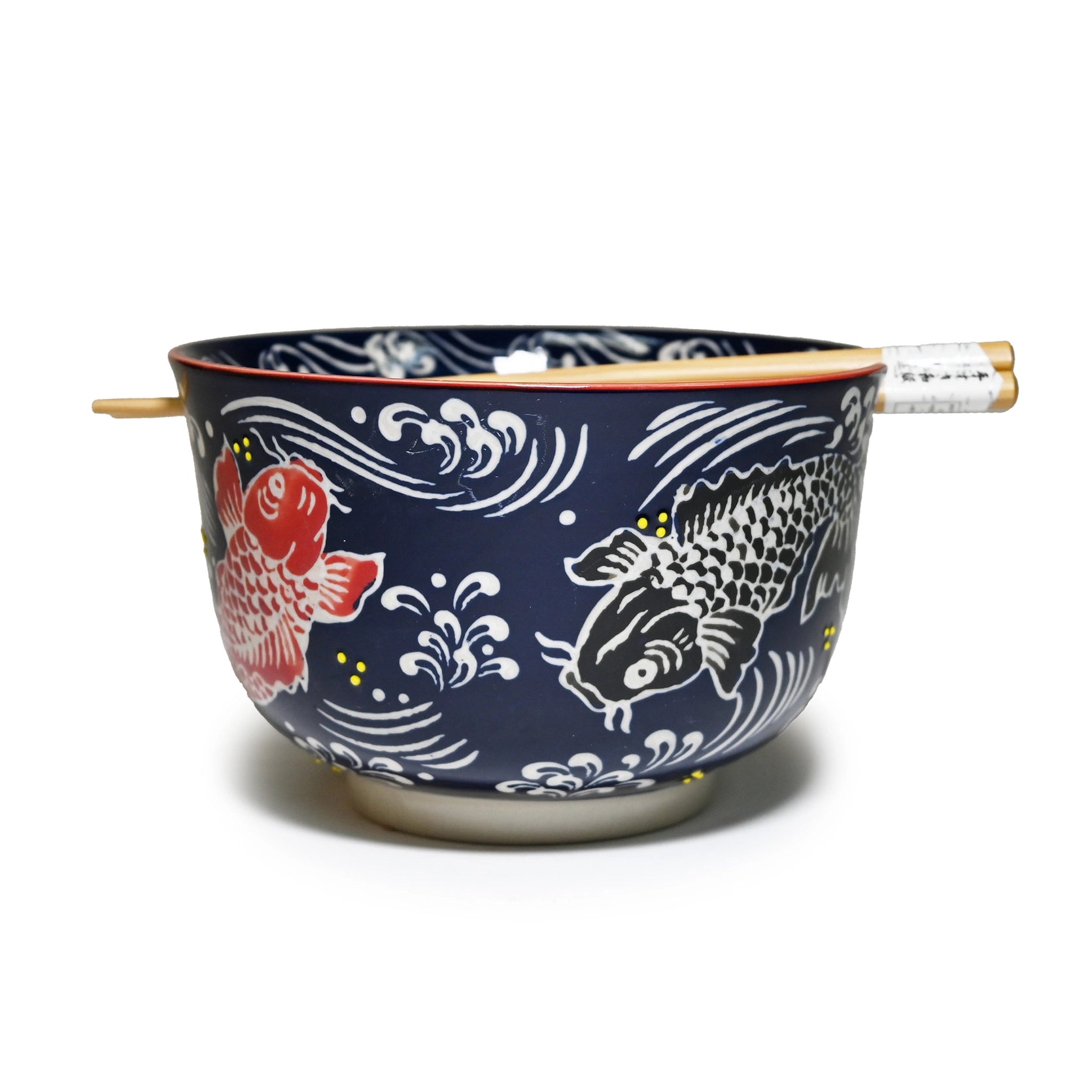 Red Koi Fish 6" Bowl – w/Chopsticks