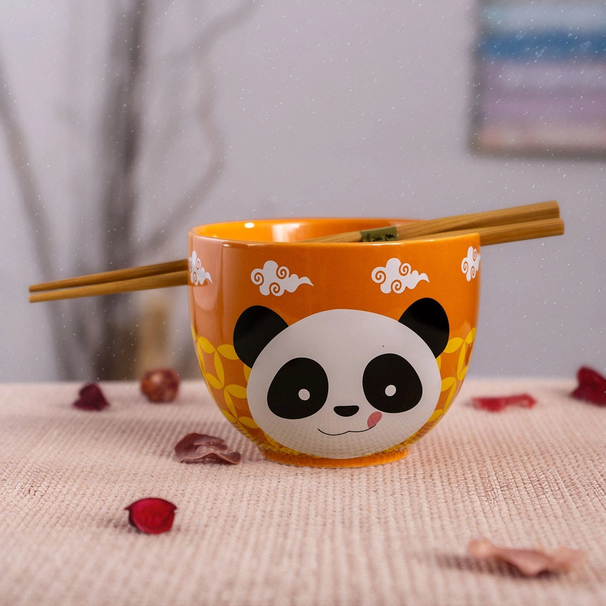 Panda Bowl Red with Chopsticks