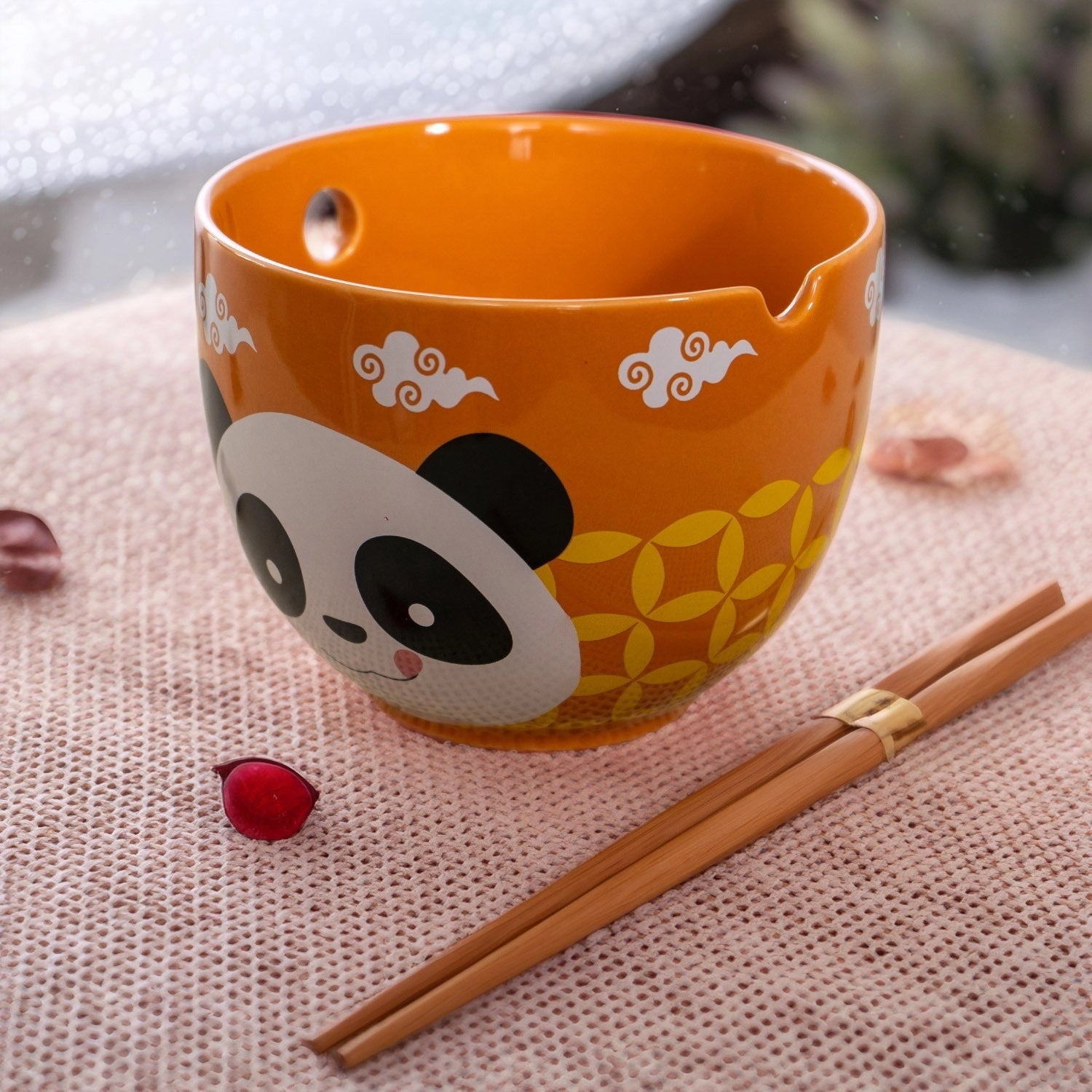 Panda Bowl Red with Chopsticks