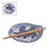 Blue Koi Plate w/Chopsticks
