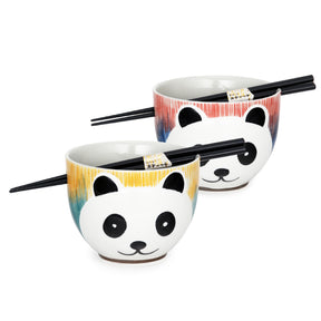 Aurora Panda Noodle Bowls and Chopsticks for 2