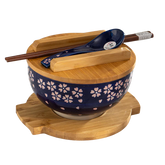 Sakura Cherry Bowl WITH WOODEN LID AND TRIVET SET