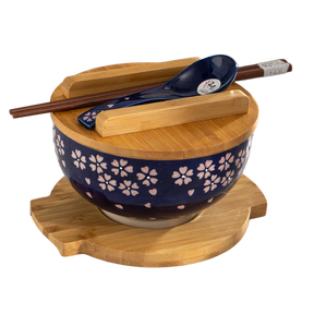 Sakura Cherry Bowl WITH WOODEN LID AND TRIVET SET