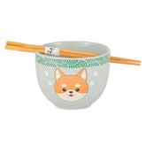 Shiba Inu Donburi Bowl with Chopsticks Set