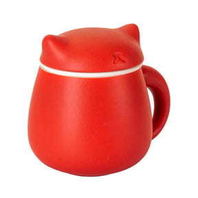 Modern Red Cat Mug with Infuser