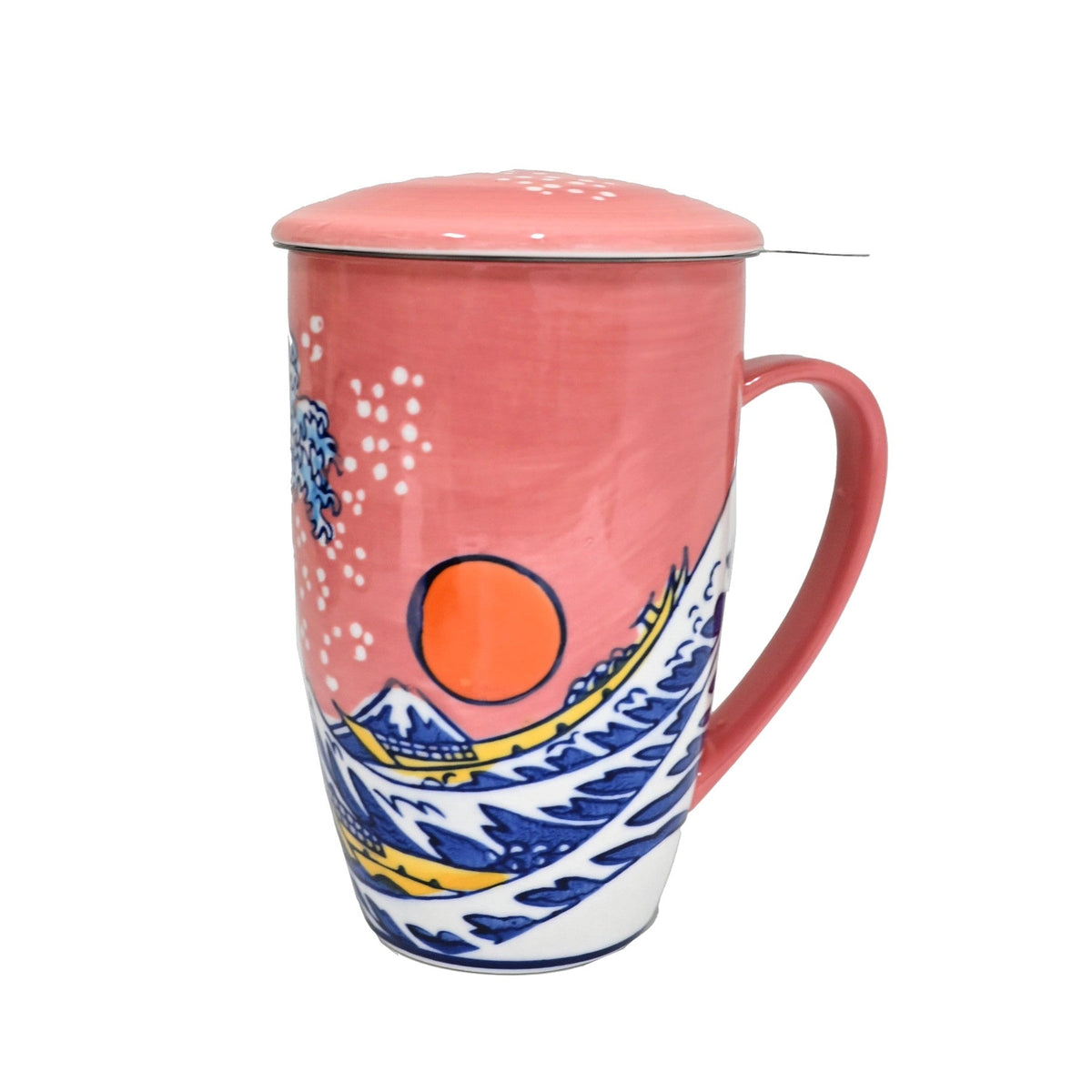 Sunset Wave Design 15oz Mug with Infuser