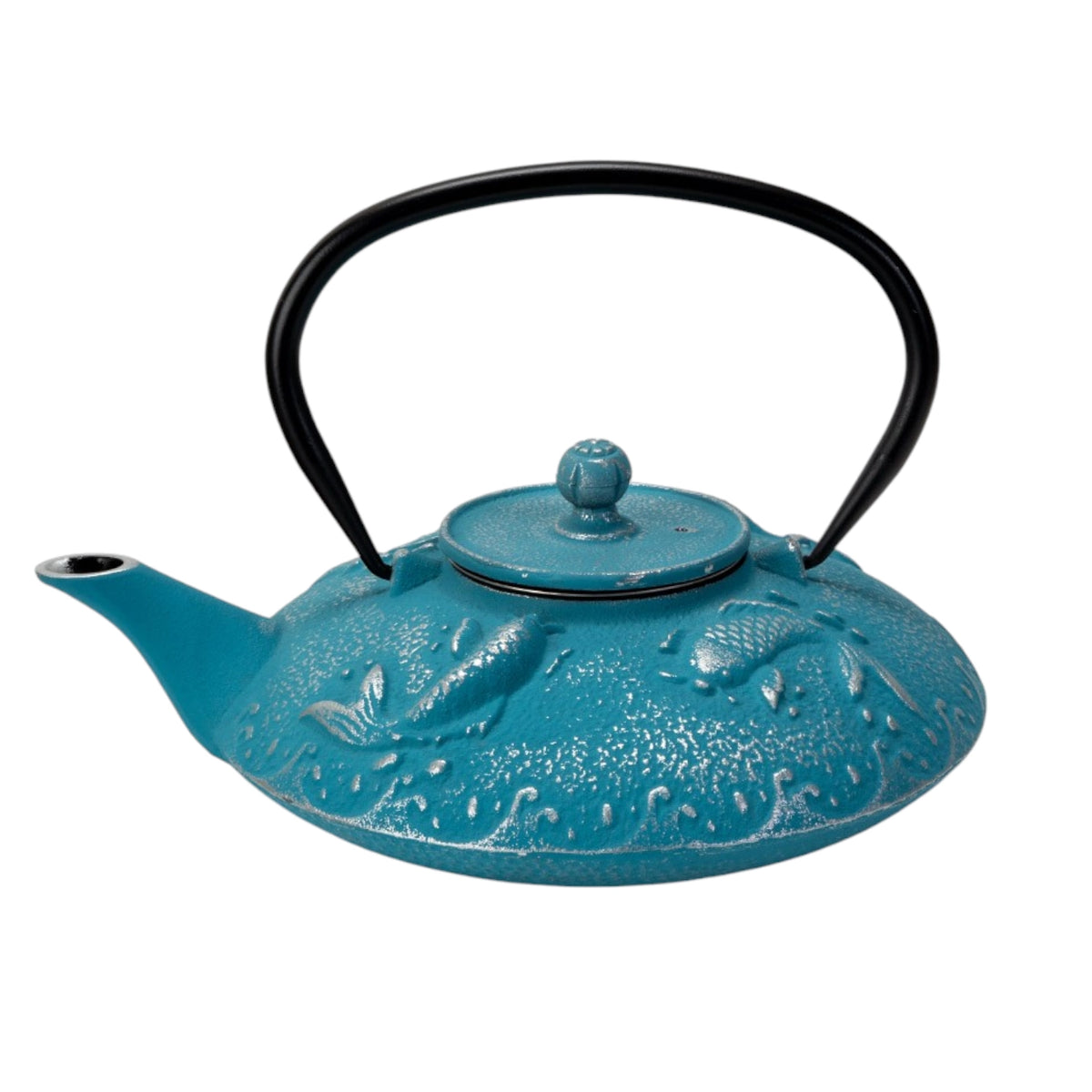 Blue Koi Fish 27 oz Cast Iron Tea Pot