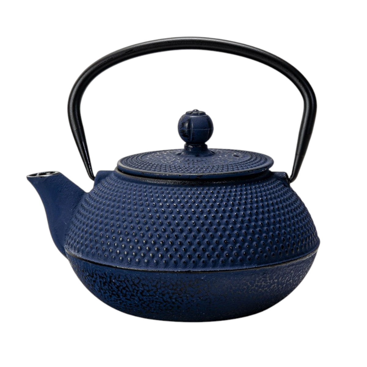 Navy Blue Hobnail 27 oz Cast Iron Tea Pot
