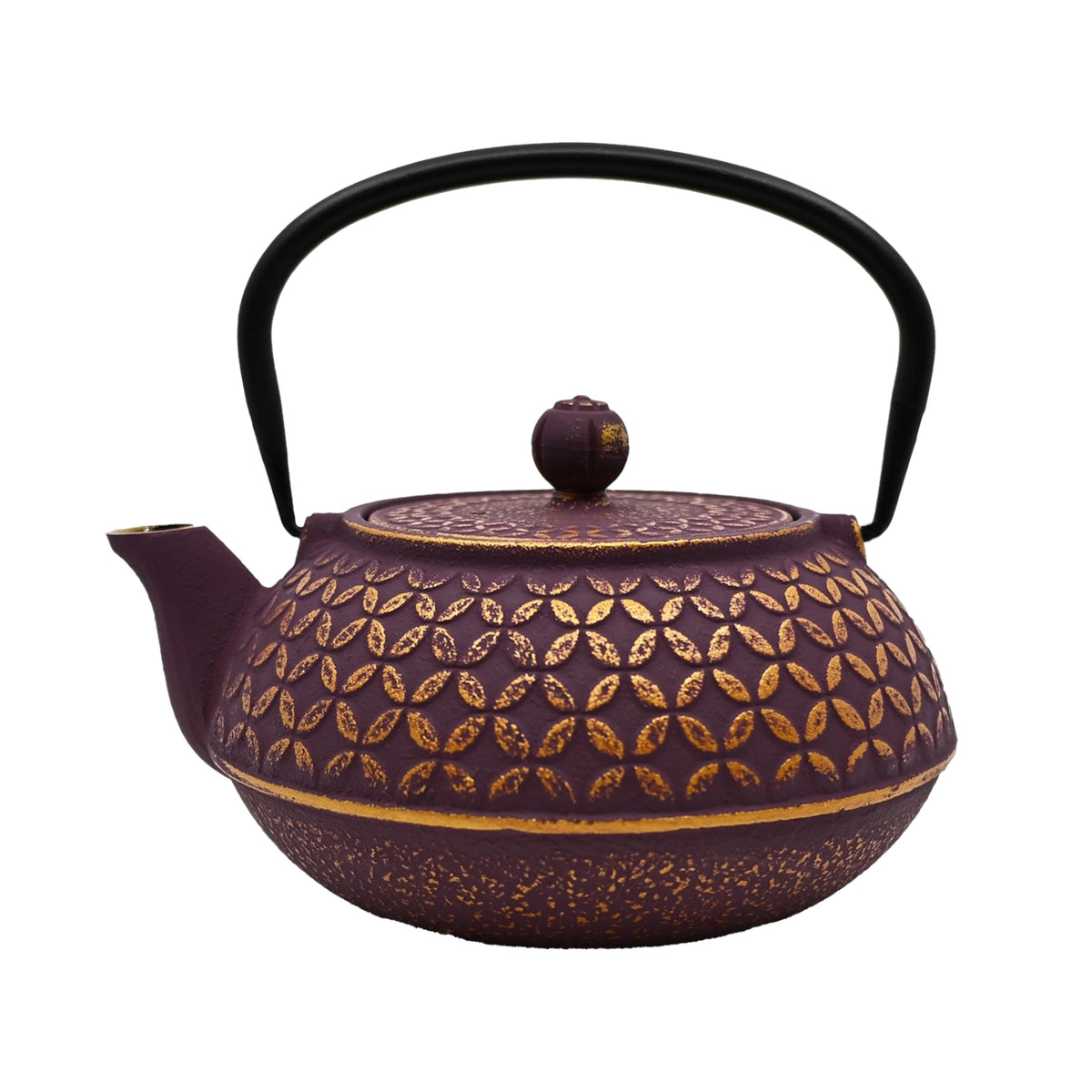 Purple Shippo Design 32 oz Cast Iron Tea Pot