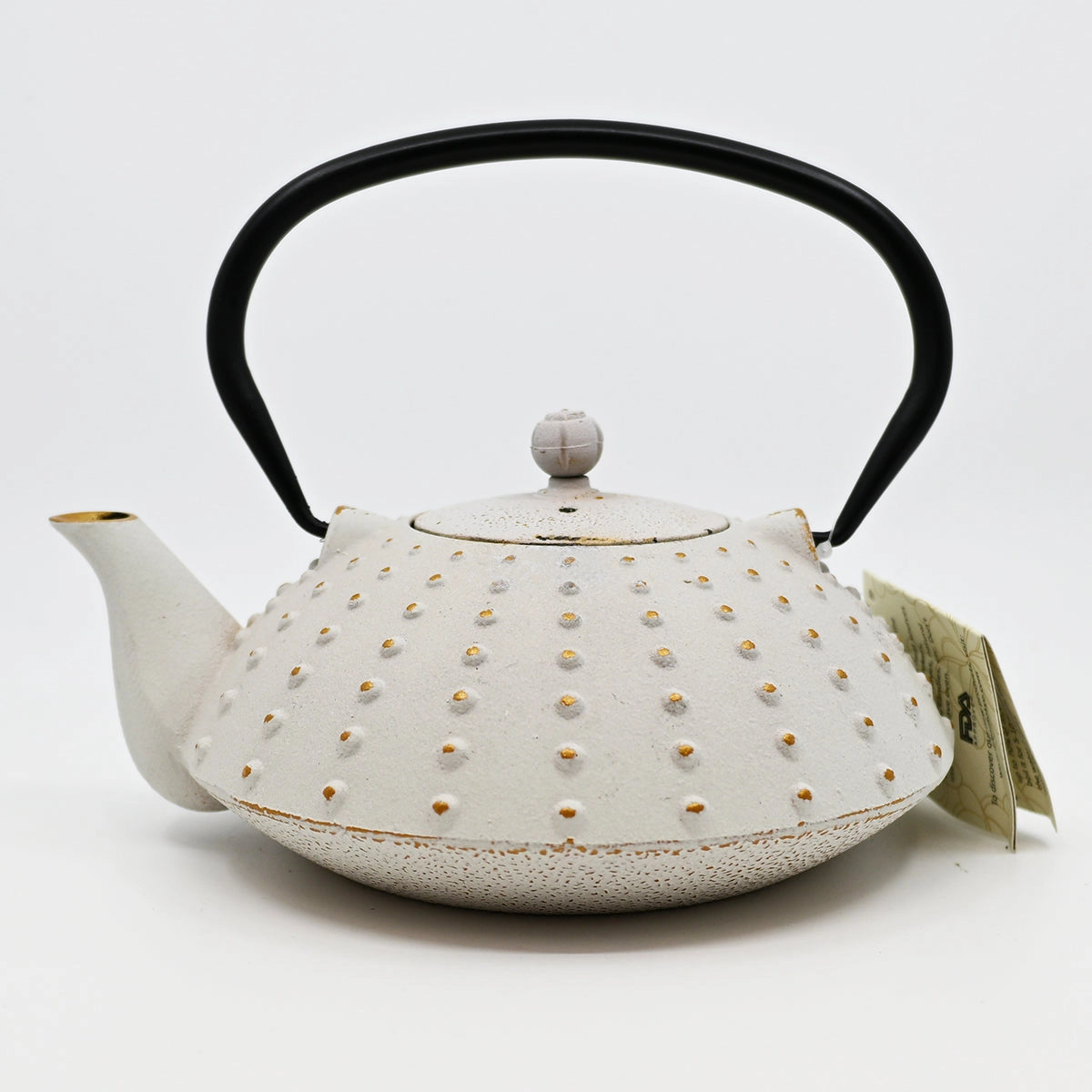 White Tokusa Design 40 oz Cast Iron Tea Pot