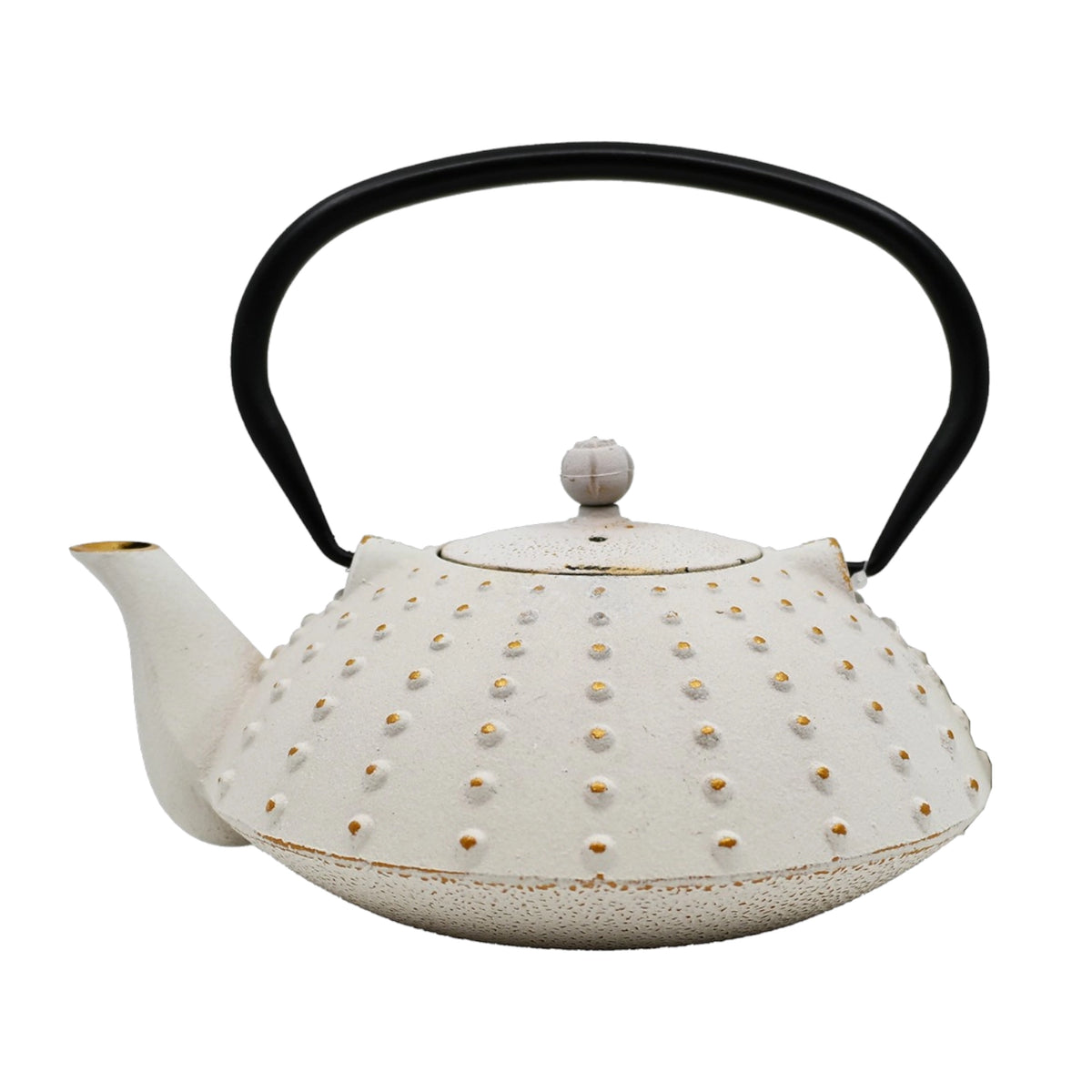 White Tokusa Design 40 oz Cast Iron Tea Pot