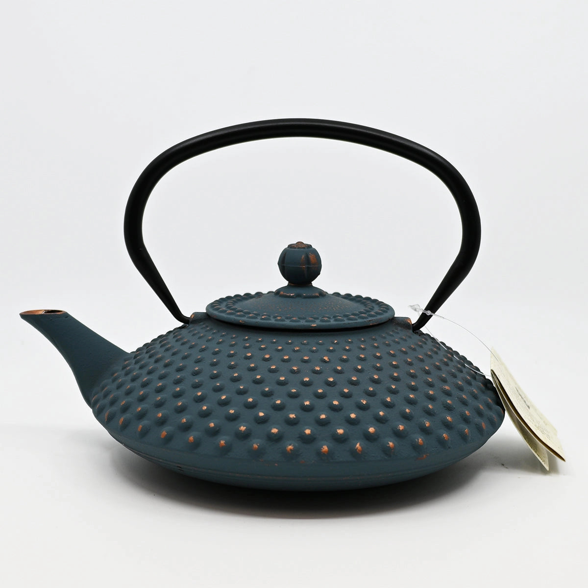 Teal Blue Hobnail 42 oz Cast Iron Tea Pot