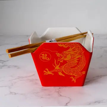 Takeout Box Serving Bowl with Chopsticks