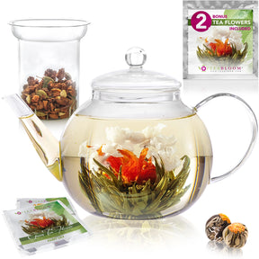 Celebration Glass Teapot with Blooming Tea