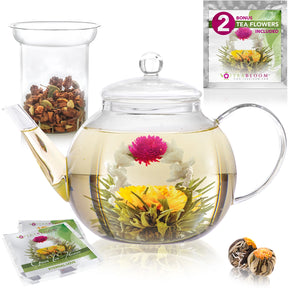 Celebration Glass Teapot with Blooming Tea