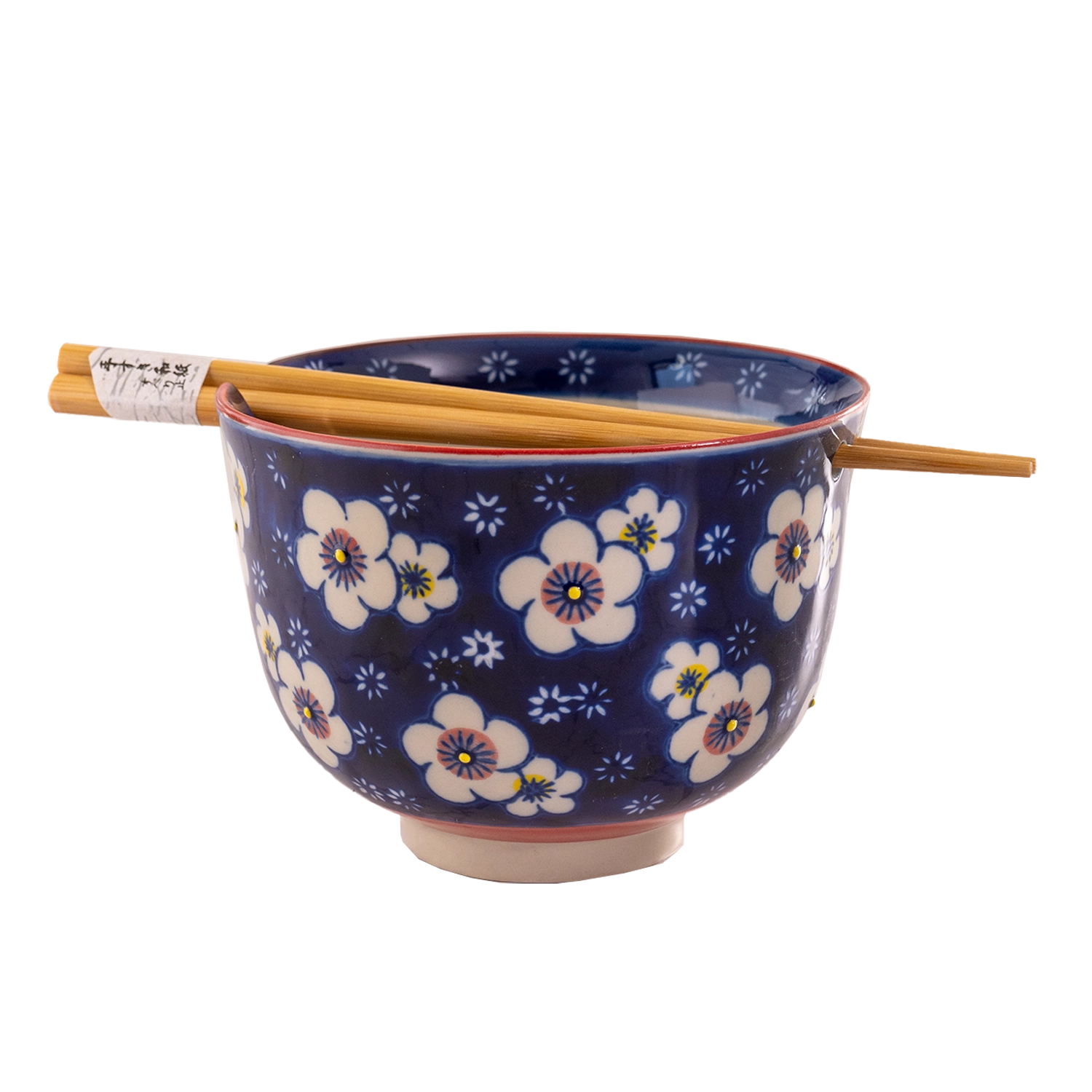 Ume Plum Design 18oz Bowl with Chopsticks Set