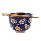 Ume Plum Design 18oz Bowl with Chopsticks Set