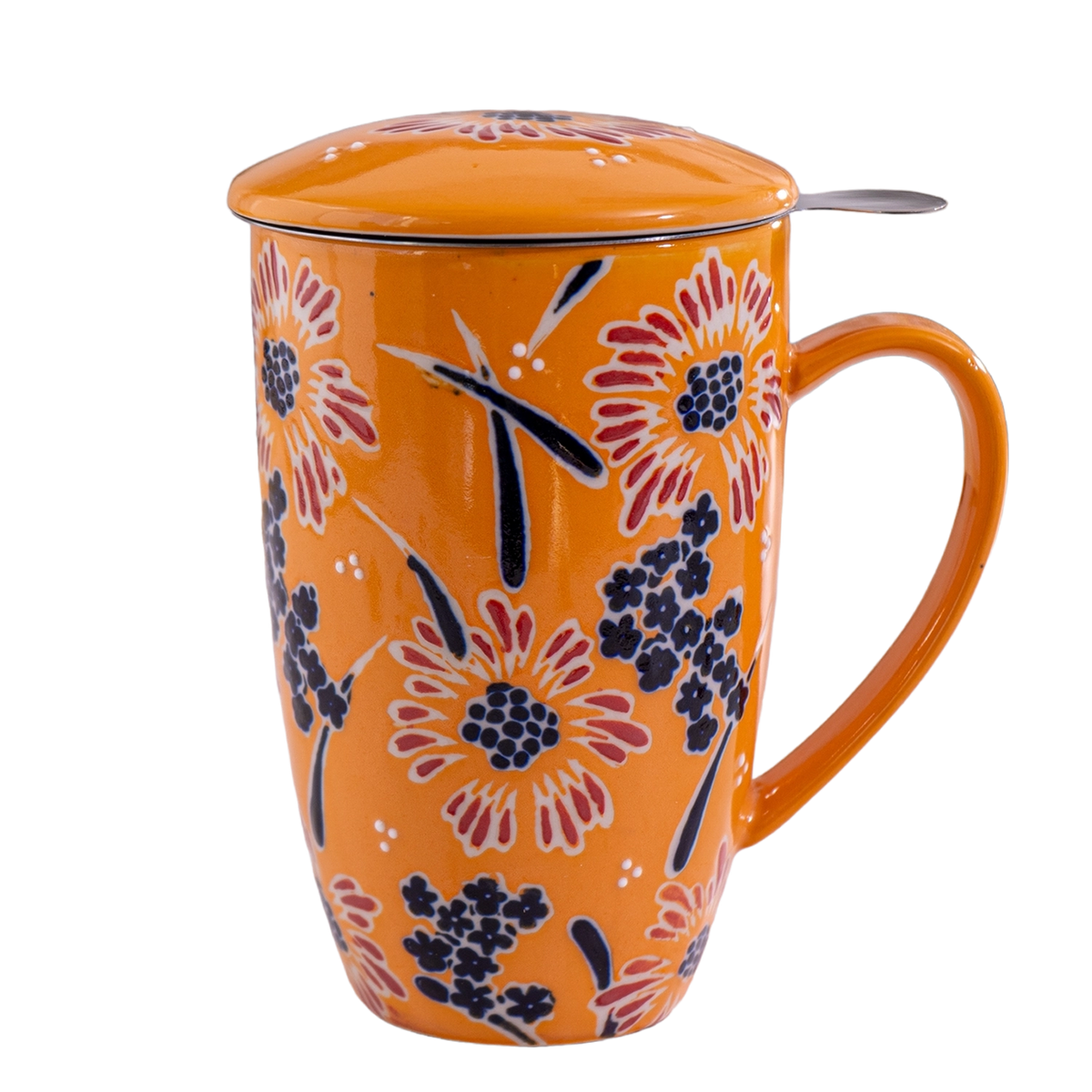 Yellow Flower Mug with Infuser