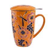 Yellow Flower Mug with Infuser