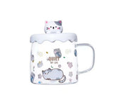 Gentle Cat 15oz Glass Mug with Lid
