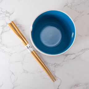 Kanagawa Wave Design Bowl with Chopsticks Set