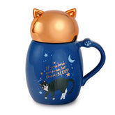 Gold Cat Mug With Lid