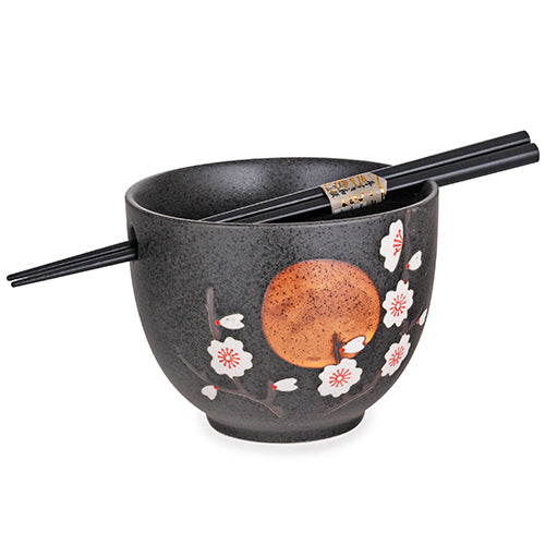 Moon Blossom Bowl w/Chopsticks
