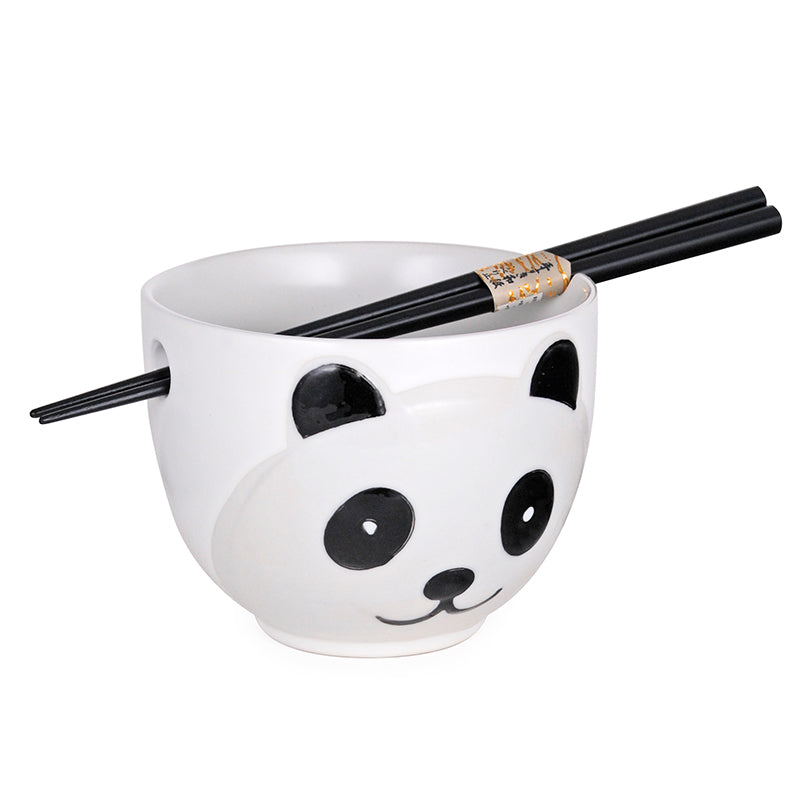 White Panda Bowl w/Chopsticks