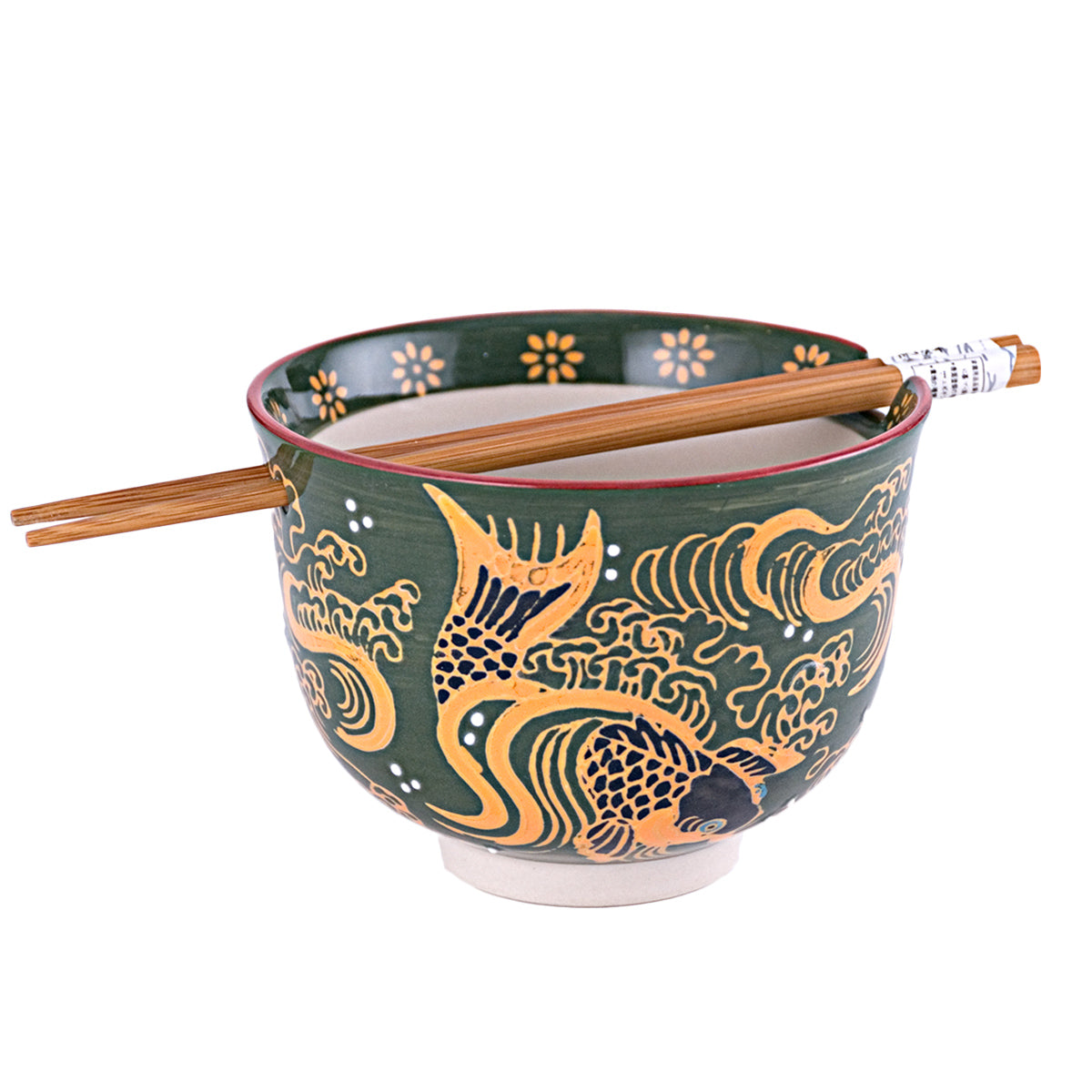 Green Goldfish Bowl w/Chopsticks