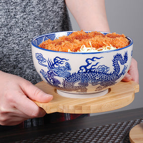 Blue Dragon BOWL WITH WOODEN LID AND TRIVET SET