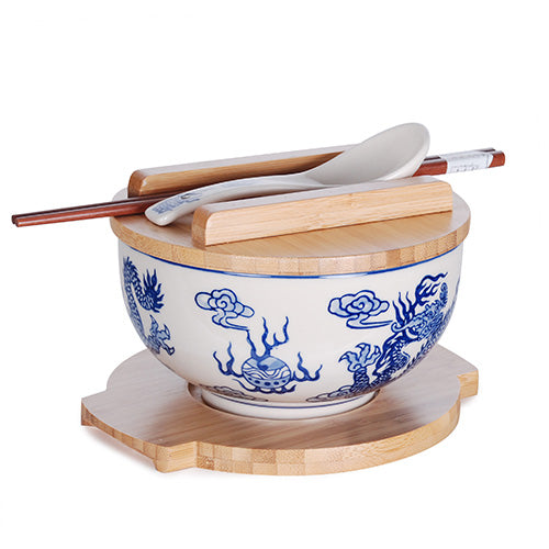 Blue Dragon BOWL WITH WOODEN LID AND TRIVET SET