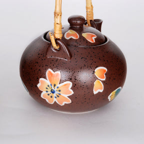 Rust Colored Flower Tea Set