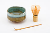 Brown Rim Blue Bowl Matcha Kit