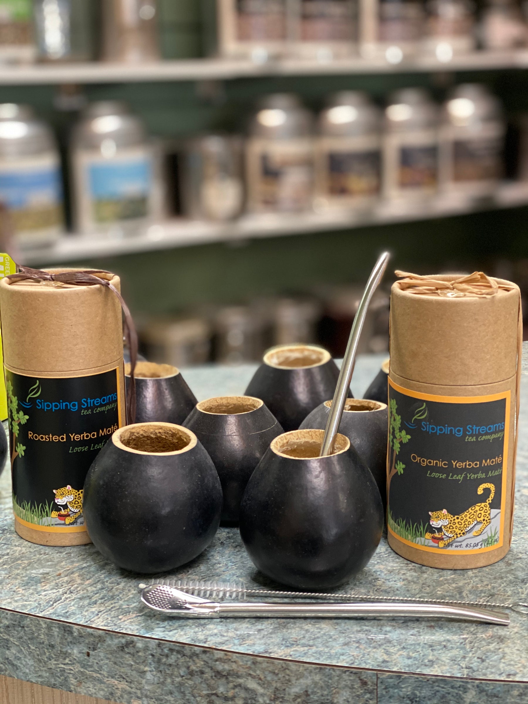 Set of 4 Pc Argentina Yerba Mate Kit Set Tea Gourd Cup Straw Bombilla 6oz  Leaf Bag Pack